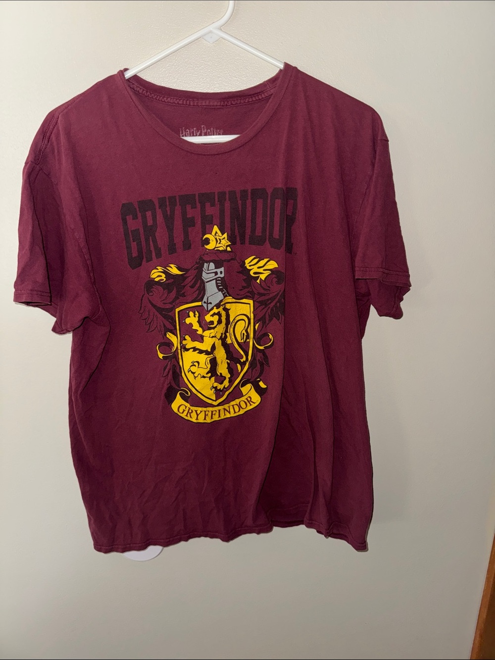 Harry Potter: Gryffindor Crest Tee - Burgundy with Yellow Accent